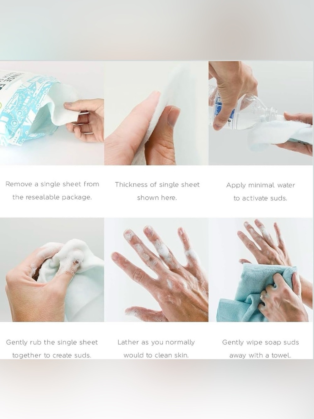 Rinse-Free Bath Sponges - Soap & Shampoo Infused - Picture 3 of 3